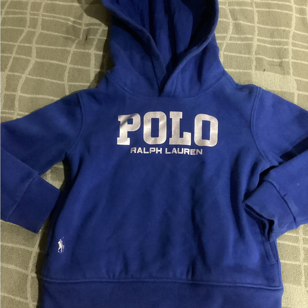 Polo by Ralph Lauren Royal Blue Hoodie with Silver Accents